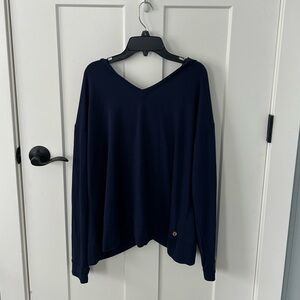 LIV Navy V-Neck Top